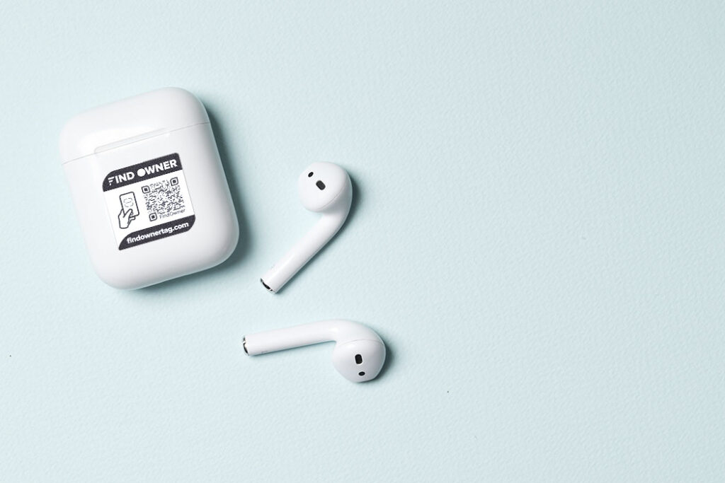 Find your lost itemsA pair of airpods with a FindOwnerTag on them